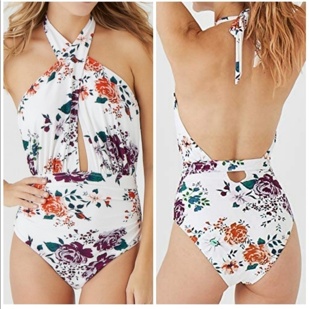 CUPSHE Rose Garden Wrap One Piece